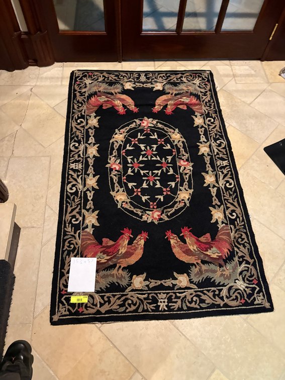 Zone 1-A- Rooster & Floral Area Rug