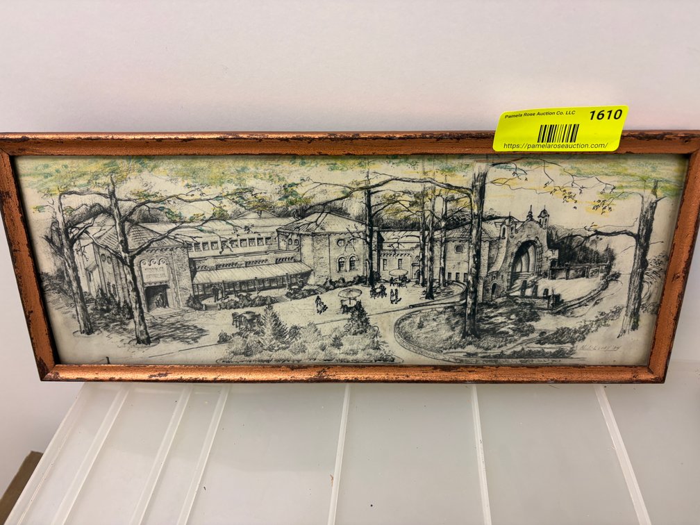 Zone 1-BB- Framed Architectural Drawing Signed N.L. Levey