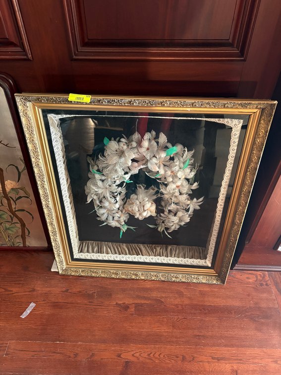 Zone 1-E- Framed Floral Wreath Shadowbox