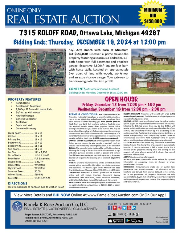 Image for 7315 Roloff Road, Ottawa Lake, Michigan 49267