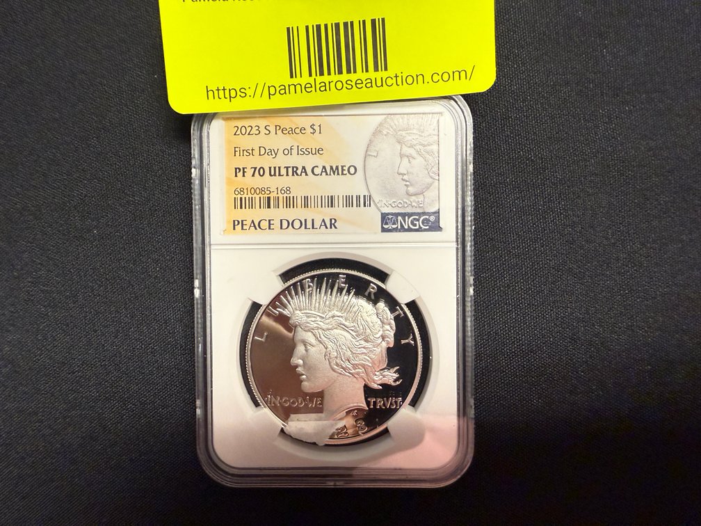 2023 S Peace $1 First Day Of Issue PF 70 Ultra Cameo