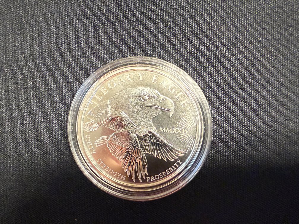 2024 Legacy Eagle, Cook Islands Charles III $1, 1 Oz Silver