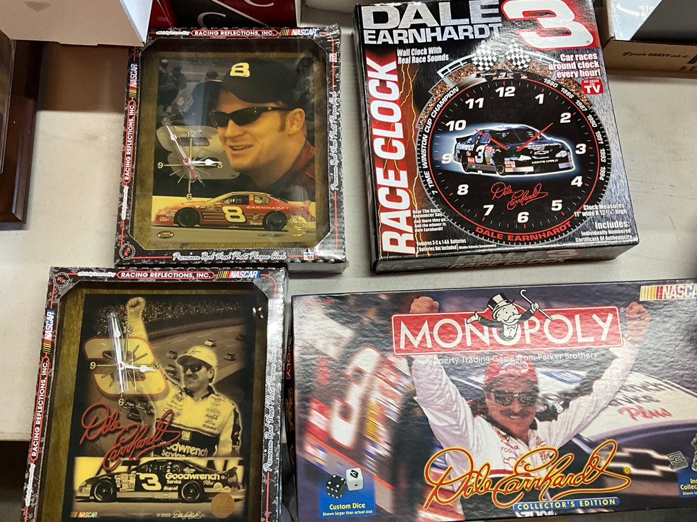 Dale Earnhardt/Jr Clocks & Monopoly Game