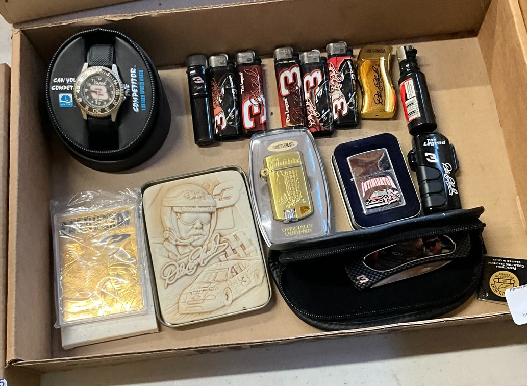 Dale Earnhardt Wrist Watch, Cards, Lighters