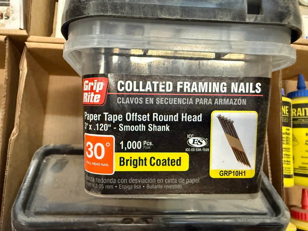 (3) Plastic Bins Framing Nails