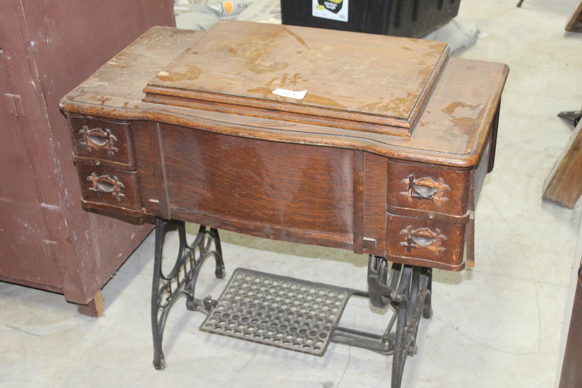 Vintage Sewing Table/Machine - White Rotary