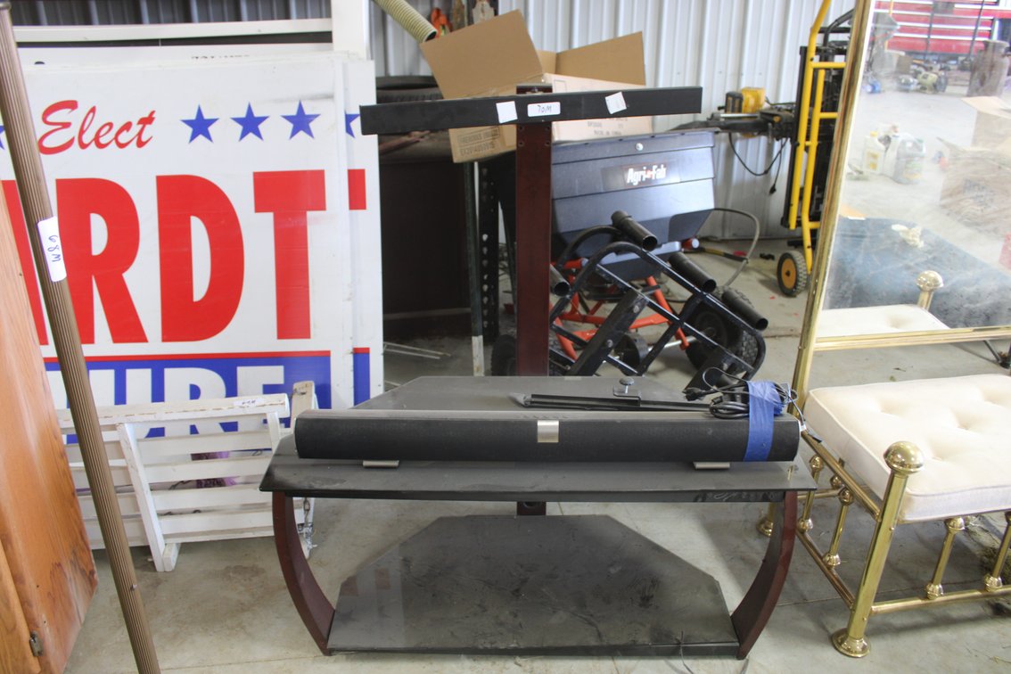 Glass TV Stand with Soundbar