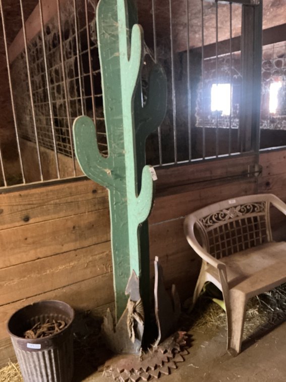 Coyote Statues & Cactus Hat Rack