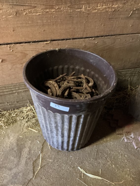 Barrel of Used Horseshoes