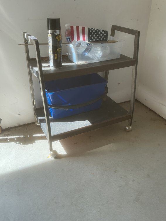 Rolling shelf and contents