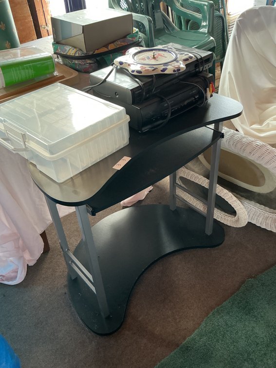 Computer desk + contents
