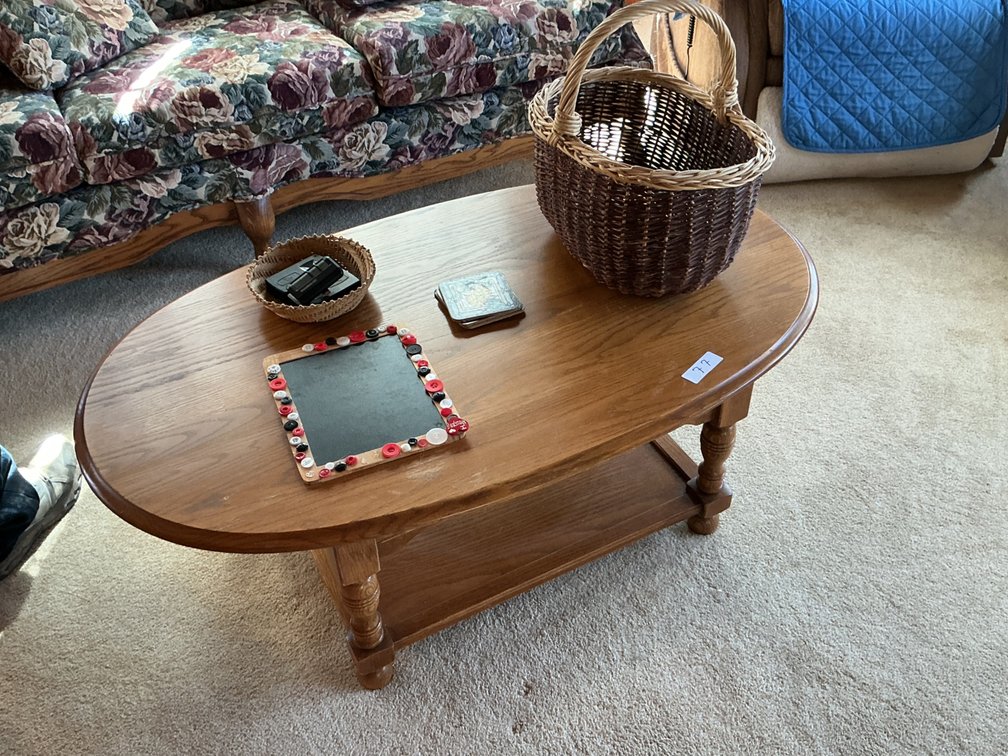 Coffee table with contents