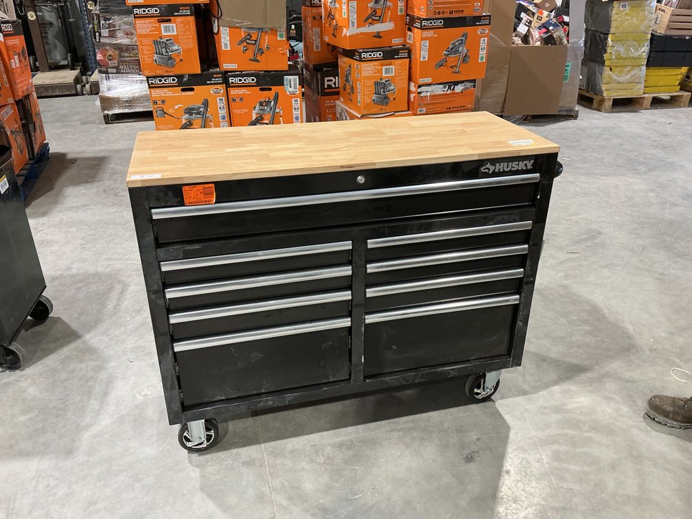 Husky 9 Drawer Toolbox with Wood Top