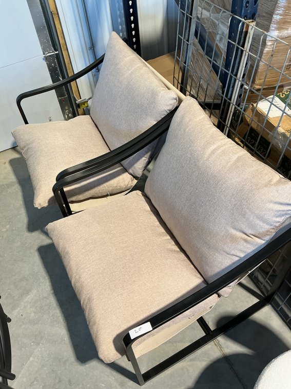2 Padded Chairs with Metal Frames