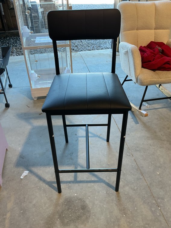 Metal Barstool Chairs with Padded Backrest