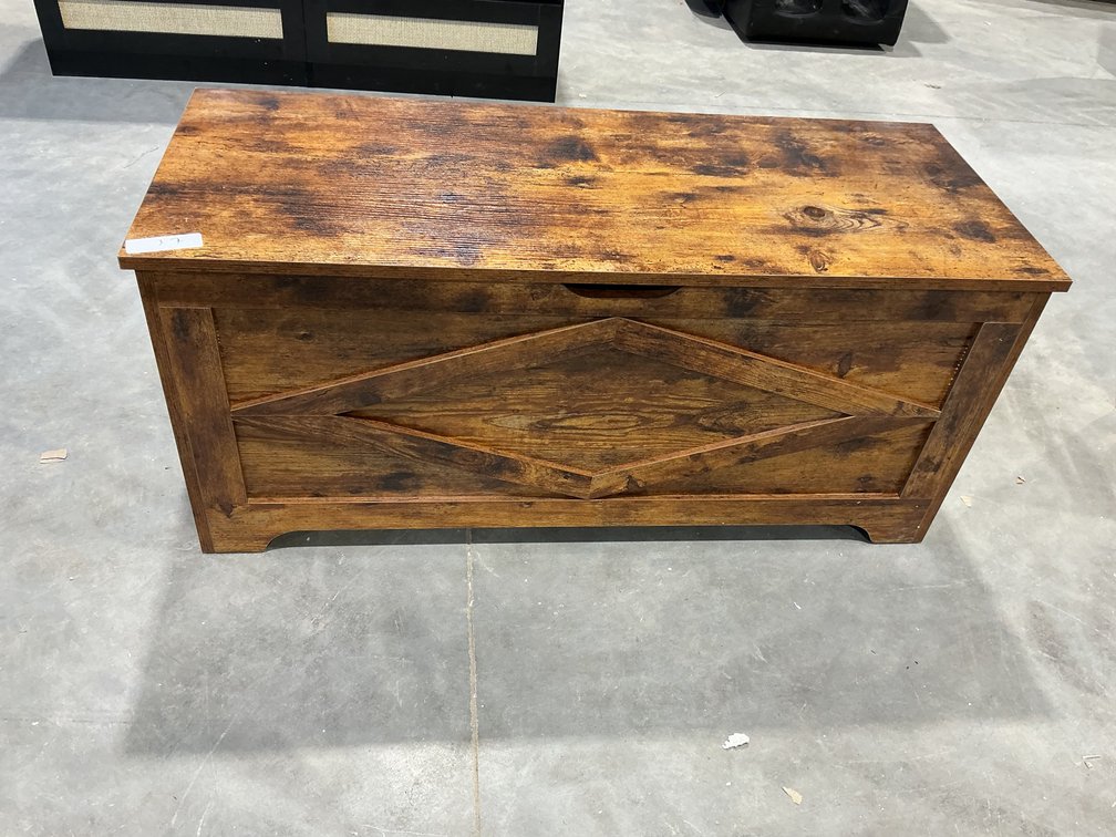 Wooden Chest with Hinged Top