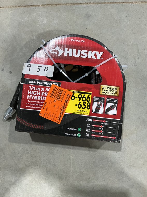 Husky 1/4"x50ft High Pressure Hybrid Air Hose