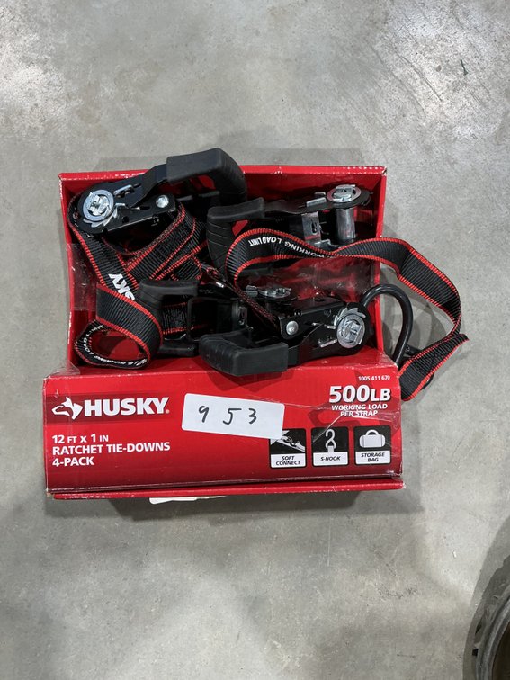 Husky 4pc 12'x1" Ratchet Tie-Down Set