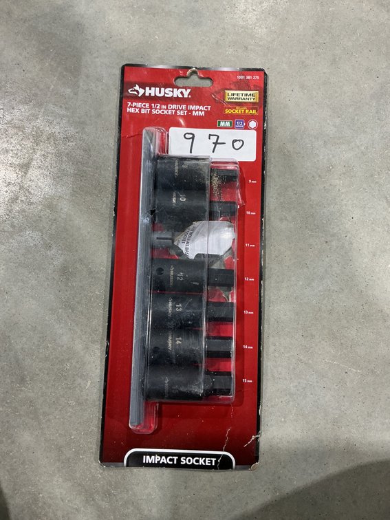 Husky 7pc 1/2" Impact Rated Standard Hex Socket Set