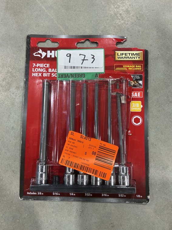 Husky 7pc Standard Long Ball End Hex Bit Socket Set