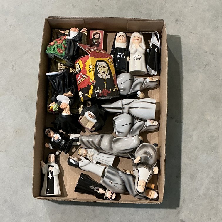 Box of Nun Figurines