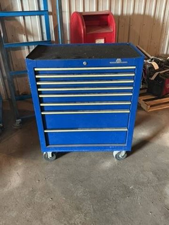 Napa 8-Drawer Bottom Tool Box, Blue, No Keys