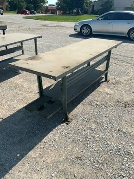 Metal Work Bench with Storage Shelf