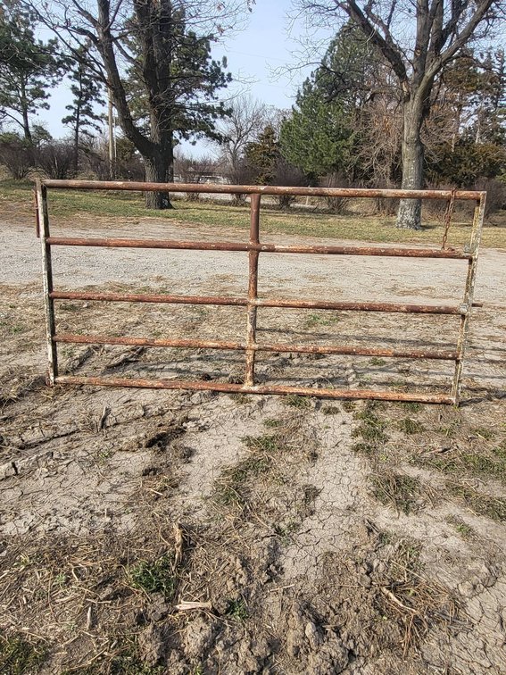 90-Inch Long x 45-Inch Tall Metal Gate with Latch Chain and Hinges