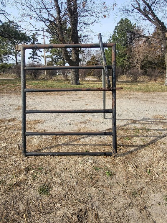 42-Inch Long x 56-Inch Tall Metal Gate with Double Hinges and Latch