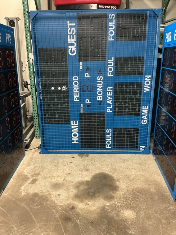 Large Electronic Sports Scoreboard With Player Foul and Points Sections