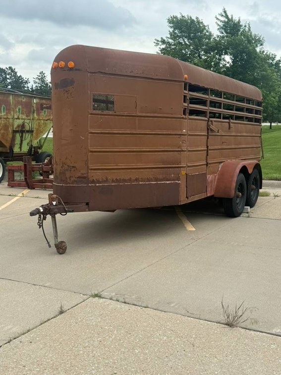 16-Foot Livestock Trailer With No Title and Wood Floor