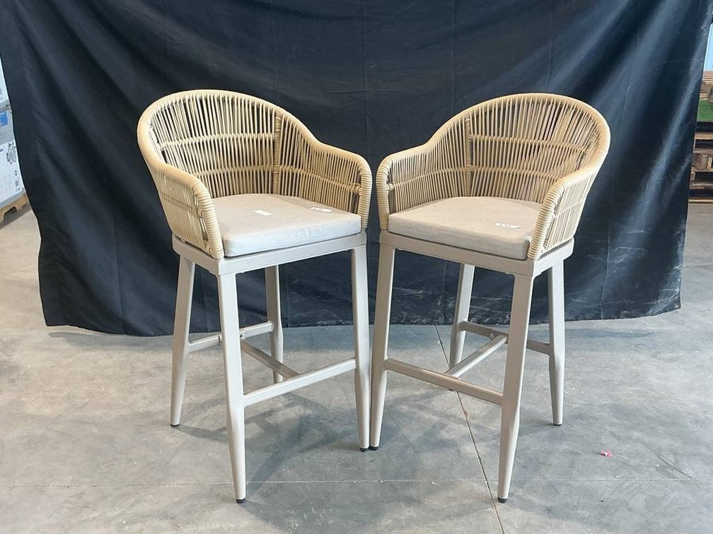 2 Purple Leaf Outdoor Bar Stools