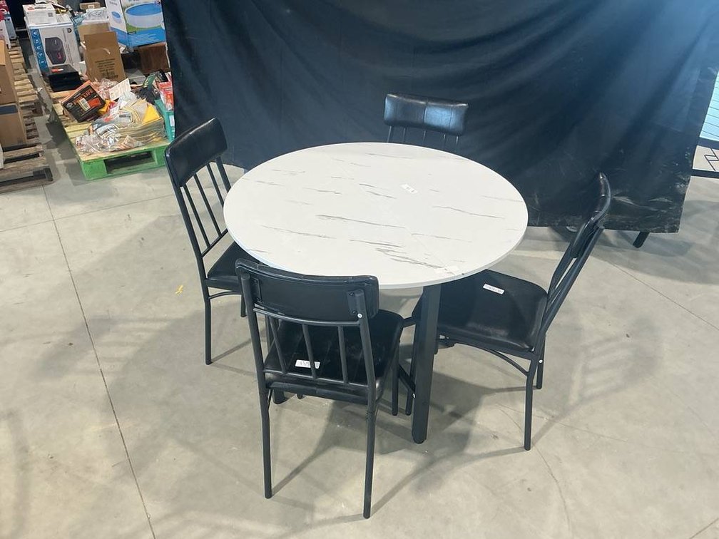 Round Dining Table Set with 4 Chairs and 1 Table, 39-Inch Diameter