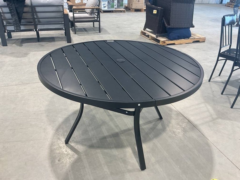 Round Metal Outdoor Dining Table, 50" Diameter, 28" Tall