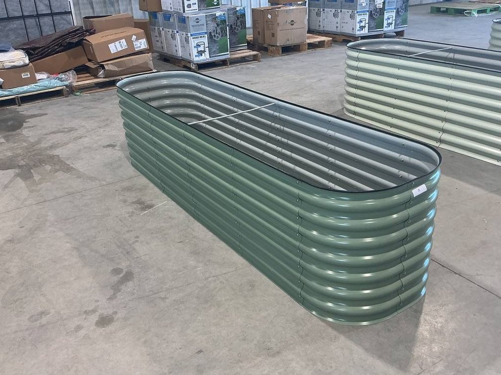 8-Foot Raised Garden Bed with Corrugated Design