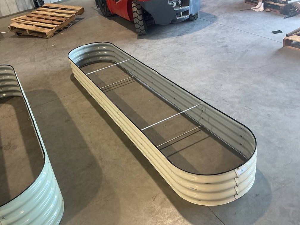 10' Raised Garden Bed with Corrugated Design and Rounded Corners