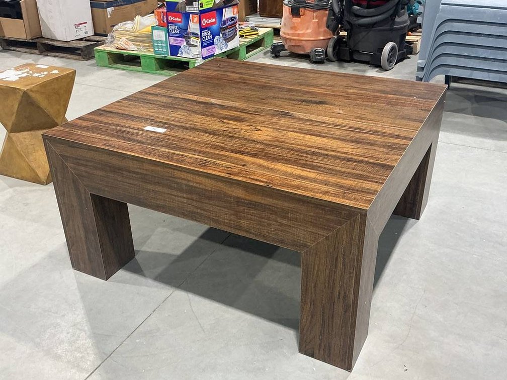 BYBLIGHT Allan Rustic Brown Square Coffee Table