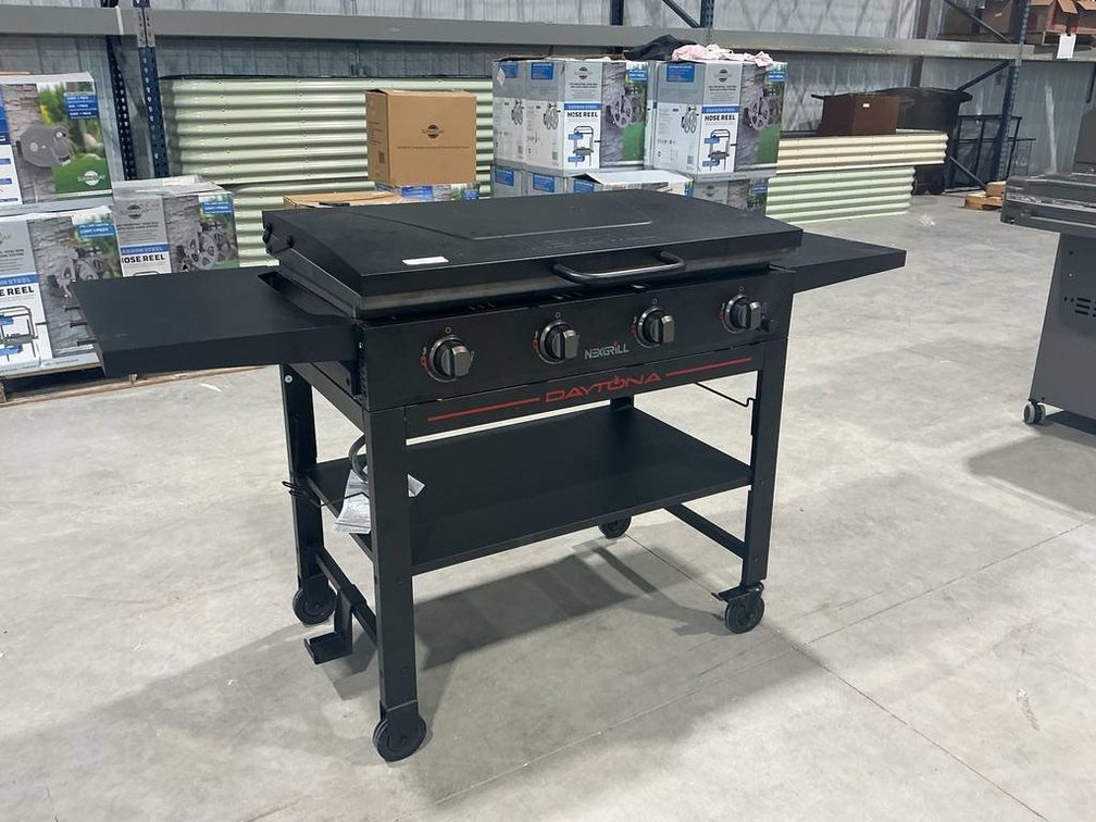 NexGrill Daytona 4-Burner Propane Griddle with Shelf and Wheels