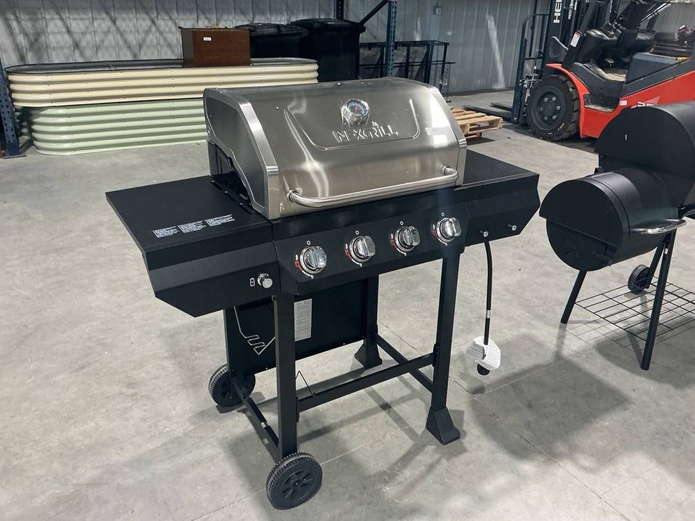 NexGrill 4-Burner Propane Gas Grill with Side Shelves
