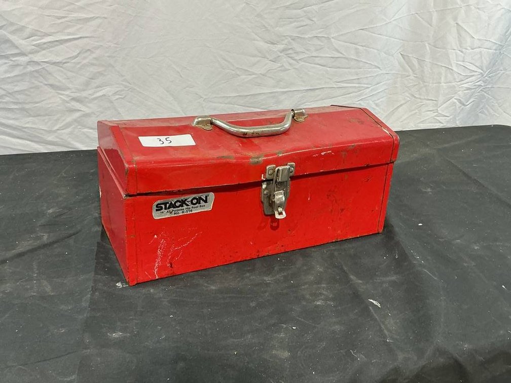 Stack-On 16" All Purpose Hip Roof Tool Box with Miscellaneous Items