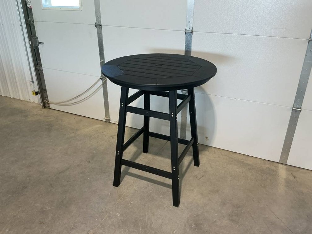 Tall Black Barstool Table with Round Top