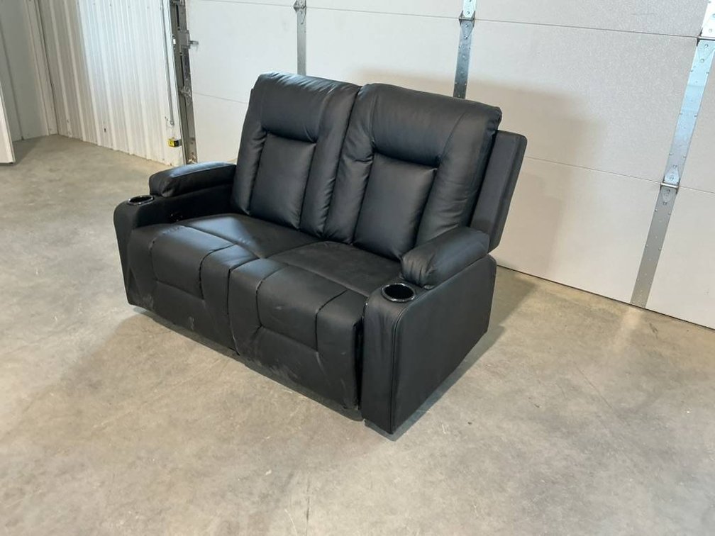 Black Manual Reclining Loveseat
