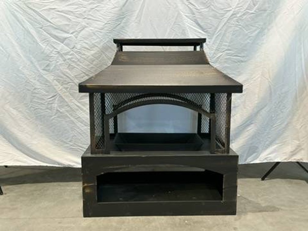 37" Steel Outdoor Wood Burning Fireplace