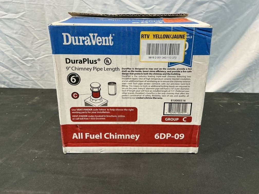 DuraVent DuraPlus 9" Stainless Steel Chimney Pipe