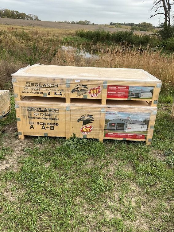 Unused SDLanch 25'x33' Double Garage Metal Shed