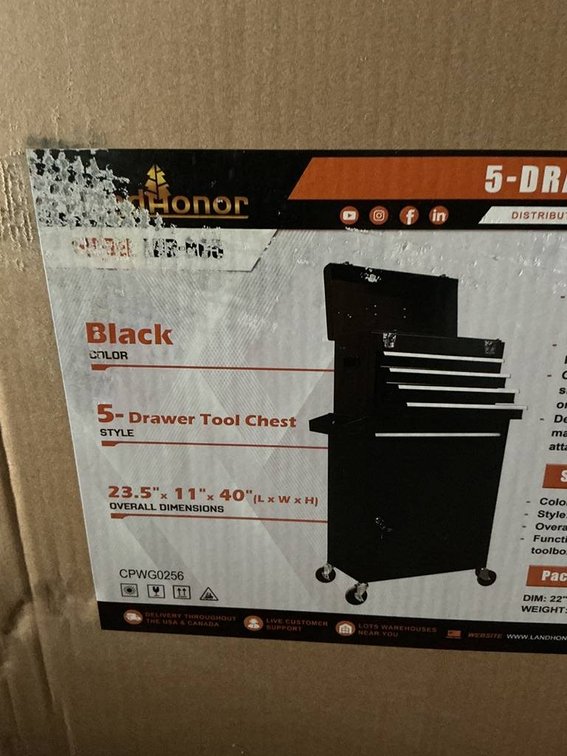 Unused Landhonor 5-Drawer Rolling Cabinet