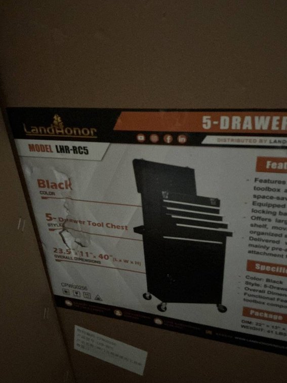 Unused Landhonor 5-Drawer Rolling Cabinet