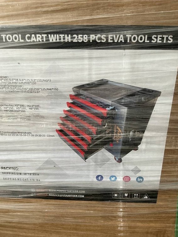 Unused Arteer Tool Cart w/258 pcs EVA Tool Set