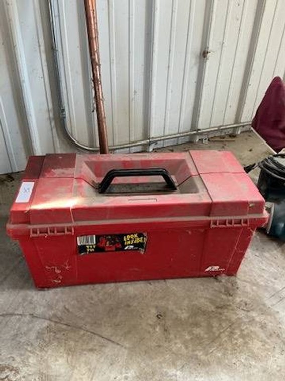 Toolbox with Fittings & 2 - Pieces of Copper Pipe