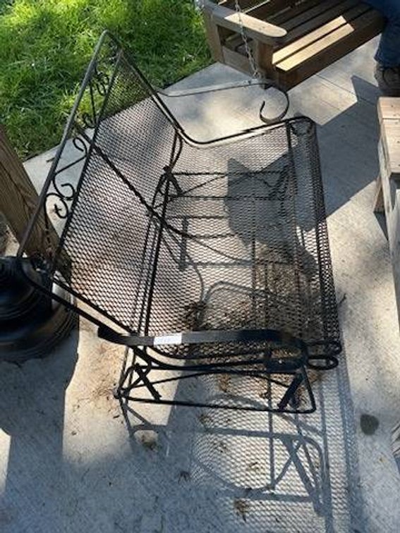 Outdoor Steel Mesh Rocking Bench